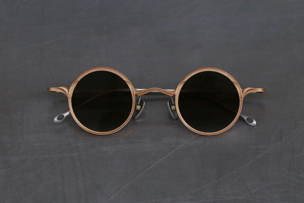 Rigards RG1199CU series beta titanium pure copper round glasses RG-RG1199CU-HTKLP red copper frame green lens